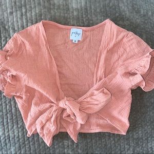 Tie-front crop top